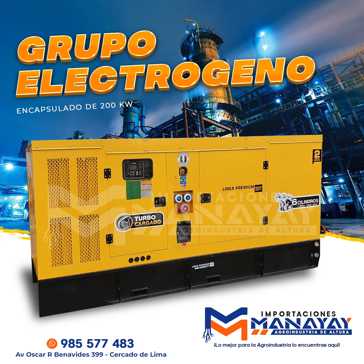 Grupo electrogeno de 200 KW