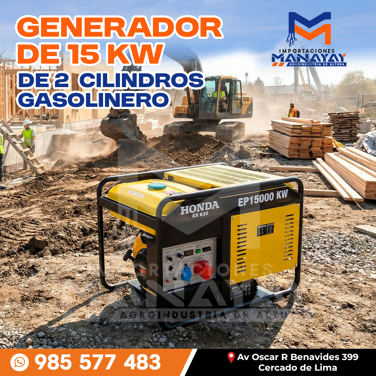 Generador Gasolinero de 15 kW